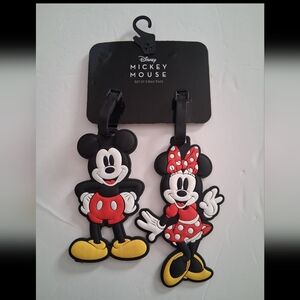 Disney Mickey and Minnie Mouse Bag Tags - Red, Black, and Yellow NWT